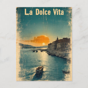 . La Dolce Vita - Inspiriert von Postern der 1960e Postkarte