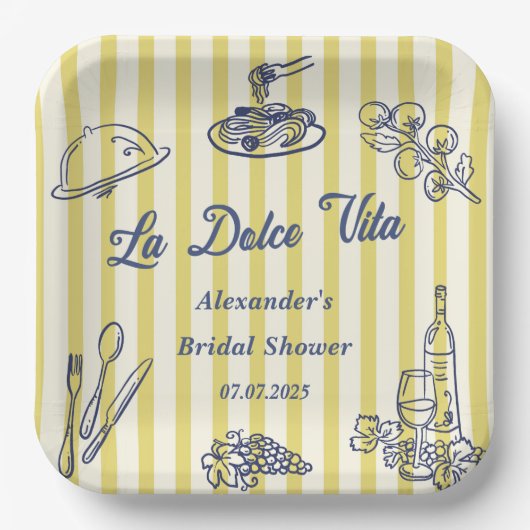 La Dolce Vita Italia Brautparty Party Pappteller (Vorderseite)