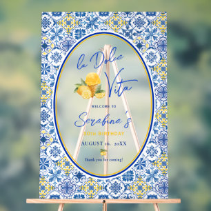La Dolce Vita Italia Geburtstagsparty Willkommen Acrylschild