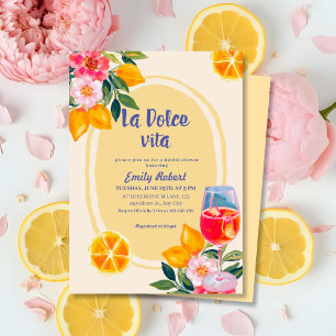 La Dolce Vita Italia Lemon Brautparty Einladung