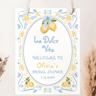 La Dolce Vita Italia Lemon Brautparty Willkommen Poster