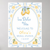 La Dolce Vita Italia Lemon Brautparty Willkommen Poster (Vorne)