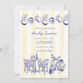 La Dolce Vita Italia Lemon Gelbes Brautparty Einladung (Vorderseite)