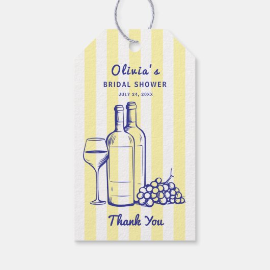 La Dolce Vita Italia Lemon Gelbes Brautparty Geschenkanhänger (Rückseite)