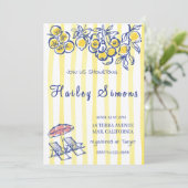 La Dolce Vita Italia Lemon Yellow Einladung (Stehend Vorderseite)