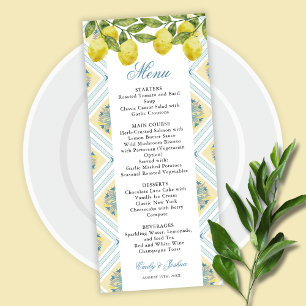 La Dolce Vita Italian Citrus Lemon Wedding Menükarte