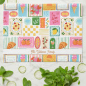 La Dolce Vita Italian French Pattern Colorful Geschirrtuch (Gefaltet)