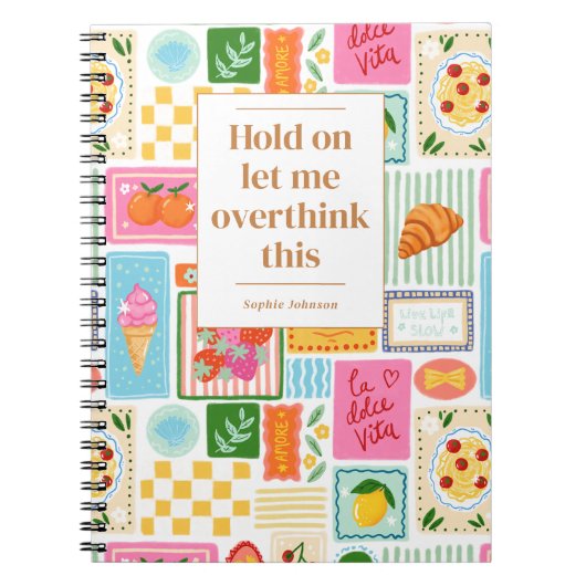 La Dolce Vita Italian French Personalized Colorful Notizblock (Vorderseite)