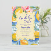 La dolce vita Italian Lemon Brautparty Einladung (Stehend Vorderseite)