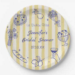 La Dolce Vita Italian Lemon Bridal Shower Pappteller