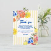 La dolce vita Italian Lemon Summer Brautparty Dankeskarte (Stehend Vorderseite)