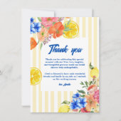 La dolce vita Italian Lemon Summer Brautparty Dankeskarte (Vorderseite)