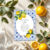 La Dolce Vita Italian Lemon Tiles Wedding QR Code Einladung
