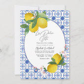 La Dolce Vita Italian Lemon Tiles Wedding QR Code Einladung (Vorderseite)