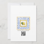 La Dolce Vita Italian Lemon Tiles Wedding QR Code Einladung (Rückseite)