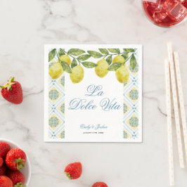 La Dolce Vita Italian Lemon Wedding Paper Napkin Serviette