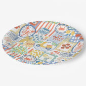 La Dolce Vita Italian Summer Lemons Mediterranean  Pappteller (Schrägansicht)