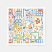 La Dolce Vita Italian Summer Lemons Mediterranean  Serviette (Vorderseite)