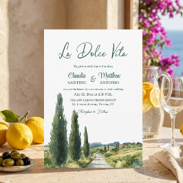 La Dolce Vita Italian View Elegant Wedding  Einladung