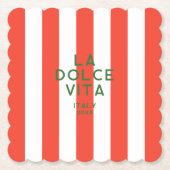 La Dolce Vita Italien Rote Cabana Untersetzer (Vorderseite)