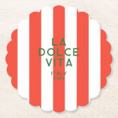 La Dolce Vita Italien Rote Cabana Untersetzer (Vorderseite)