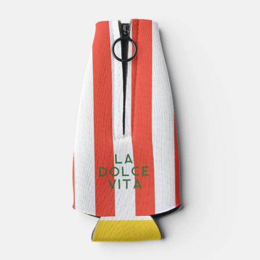 La Dolce Vita Italien Zielort Red Cabana Streifen Flaschenkühler (Rückseite)