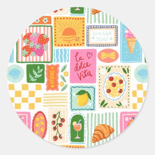La Dolce Vita Italienisch Französisch Personalisie Runder Aufkleber (Vorderseite)