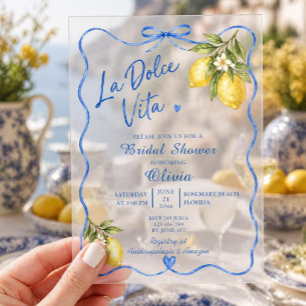 La Dolce Vita Italienische Brautparty Acryleinladungen