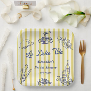La Dolce Vita italienische Brautparty Pappteller