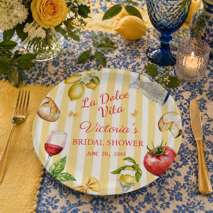 La Dolce Vita Italienische Brautparty Pappteller