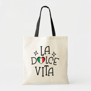 La Dolce Vita Italienische Flagge Herz Tragetasche