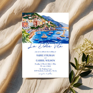 La Dolce Vita Italienische Hochzeit an der Küste v Einladung