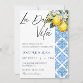 La Dolce Vita Italienische Mittelmeer-Verlobung Einladung (Vorderseite)