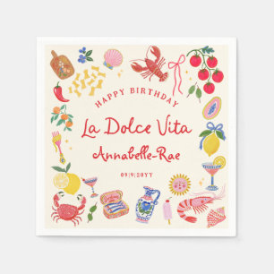 La Dolce Vita Italienischer Geburtstag Benutzerdef Serviette