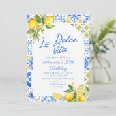 La Dolce Vita italienischer Lemon elegant 30. Gebu Einladung (Stehend Vorderseite)