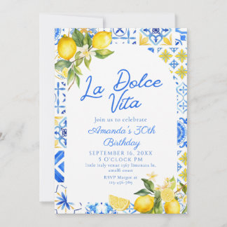 La Dolce Vita italienischer Lemon elegant 30. Gebu Einladung