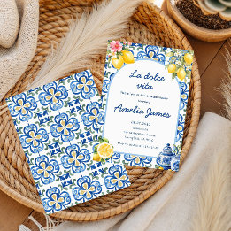 La Dolce Vita Italienisches Abendessen Zitronen-Ju Einladung