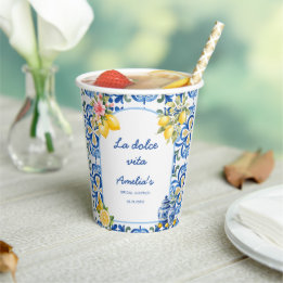 La Dolce Vita Italienisches Abendessen Zitronen-Ju Pappbecher