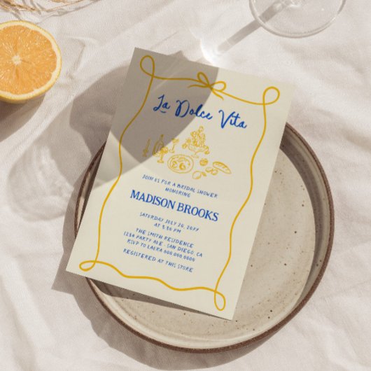 La Dolce Vita Italienisches Brautparty Einladung