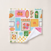 La Dolce Vita Italienisches Französisches Muster F Badhandtuch Set (Waschlappen)