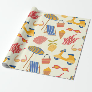 La dolce Vita Italienisches Sommerstrand-Muster Geschenkpapier