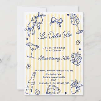 La Dolce Vita (jedes Alter) Geburtstagsparty Einladung
