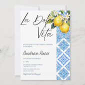 La Dolce Vita Lemon Amalfi Positano Brautparty Einladung (Vorderseite)