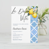La Dolce Vita Lemon Amalfi Positano Brautparty Einladung (Stehend Vorderseite)
