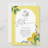 "La Dolce Vita" Lemon and Tile Italian Wedding Einladung (Vorderseite)