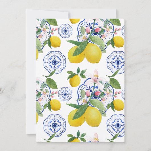 "La Dolce Vita" Lemon and Tile Italian Wedding Einladung (Rückseite)