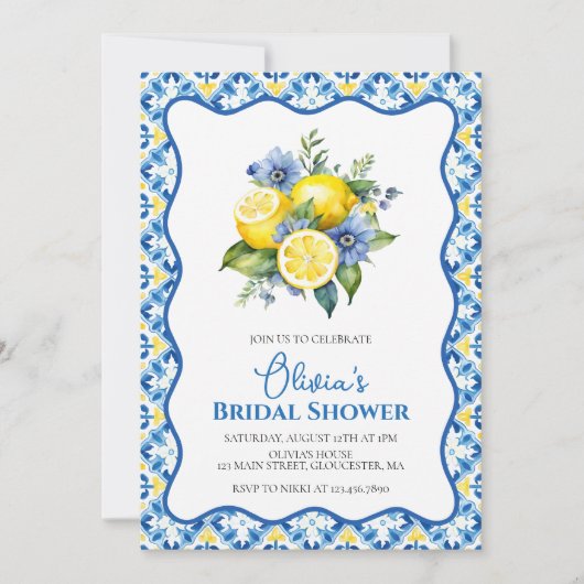 La Dolce Vita Lemon Brautparty Einladung (Vorderseite)