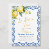 La Dolce Vita Lemon Brautparty mit Blumenstrauß im Einladung (Vorderseite)