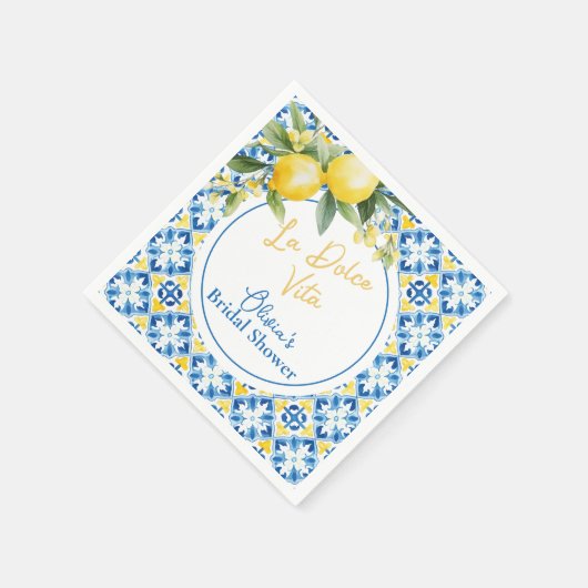 La Dolce Vita Lemon Brautparty Serviette (Ecke)