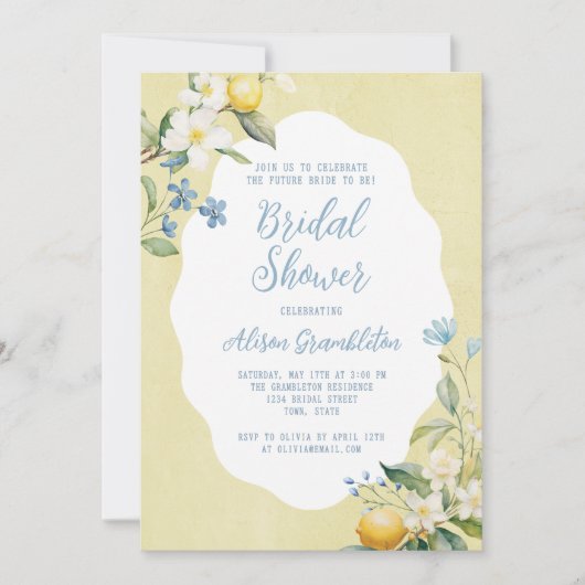 La Dolce Vita Lemon Bridal Shower Invitation Einladung (Vorderseite)